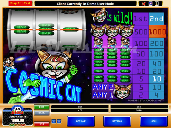 cosmic cat slots game