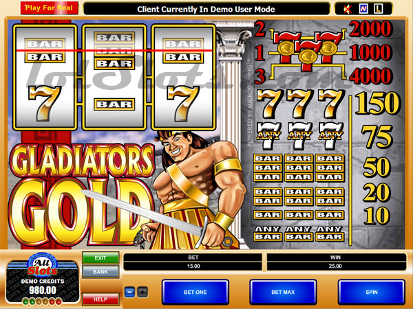 gladiators gold slots game