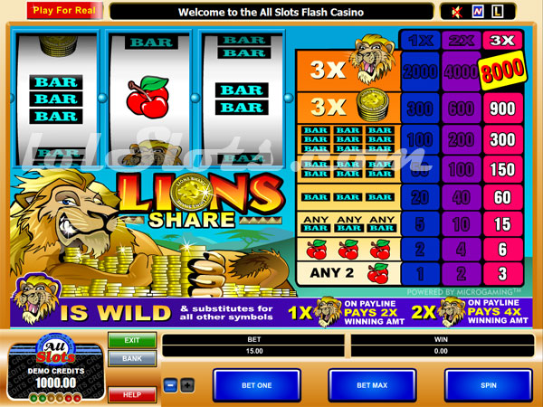 lions share slots game