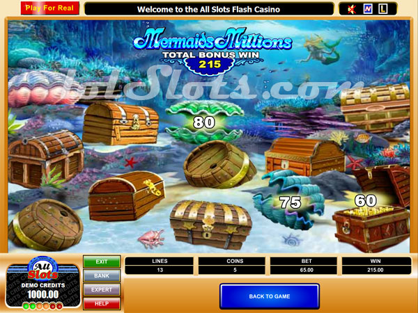 mermaids millions slots bonus game