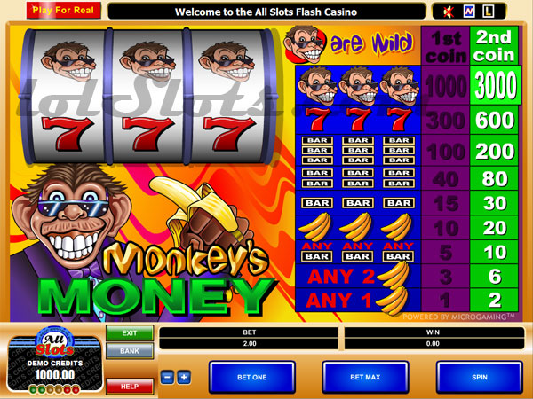 monkey's money slots game