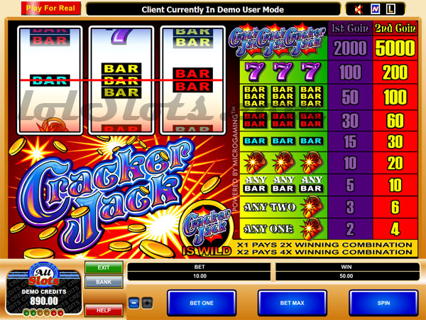 cracker jack slots game