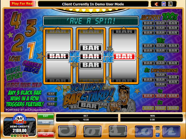 lucky barstard slots game