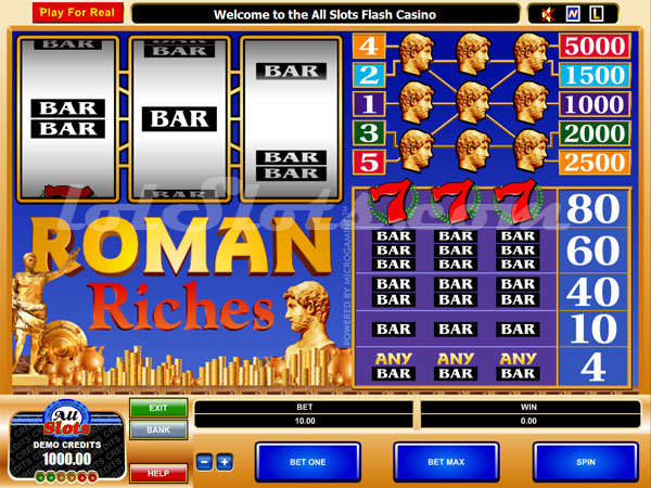 Roman riches slots game