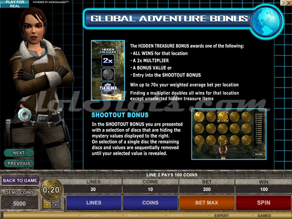 lara croft slots second bonus